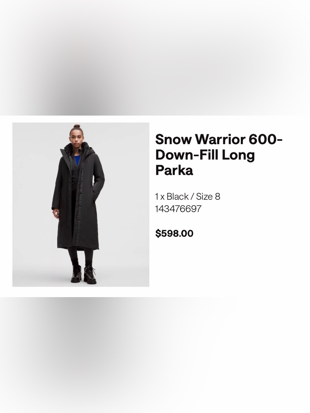 Snow Warrior 600-Down-Fill Long Parka - Black